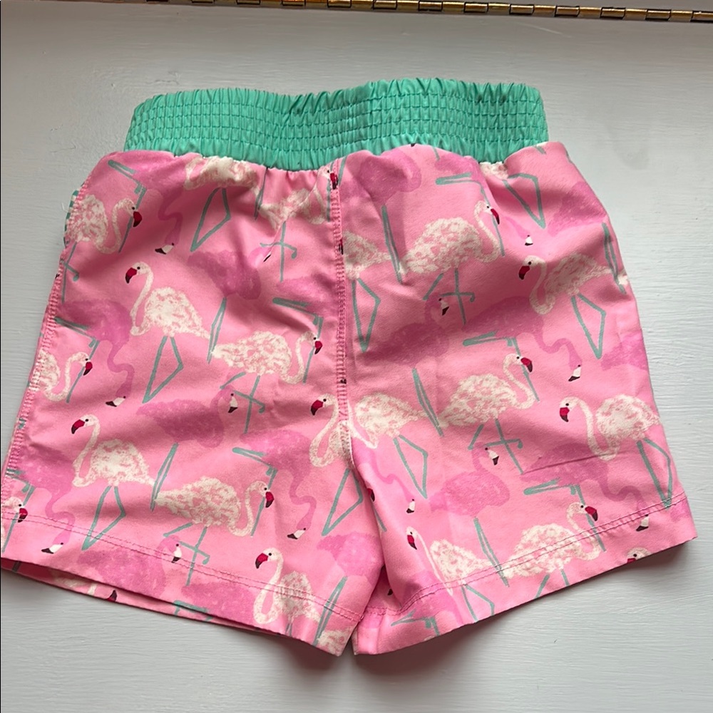 Pink Flamingo Print Swim Trunks - Picture 3 of 3